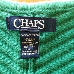Chaps green 3/4 length sleeve sweater size 3X